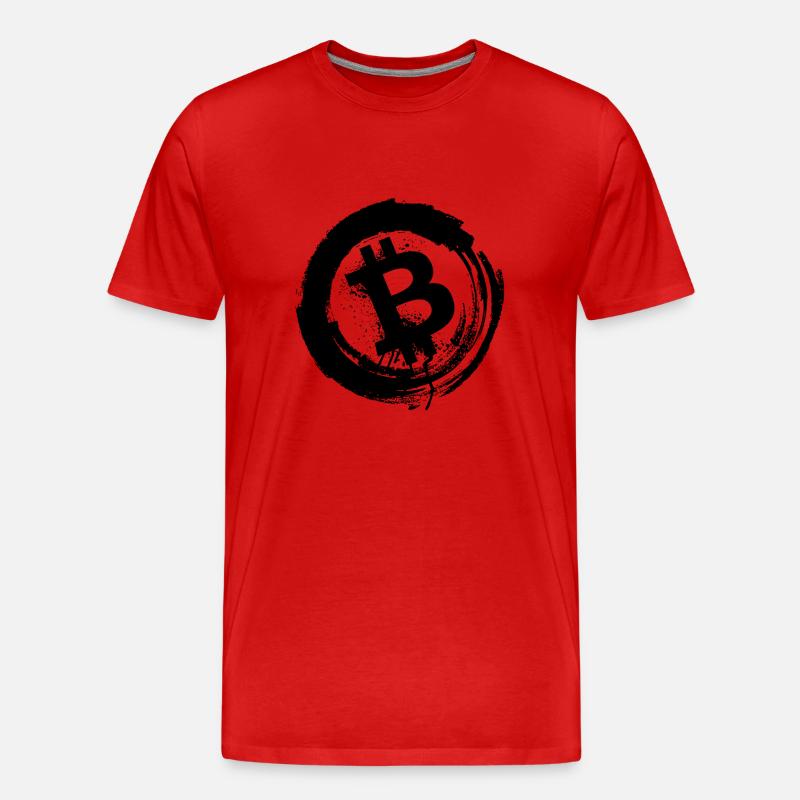 Bitcoin Design Logo - Männer Premium Bio T-Shirt - Rot