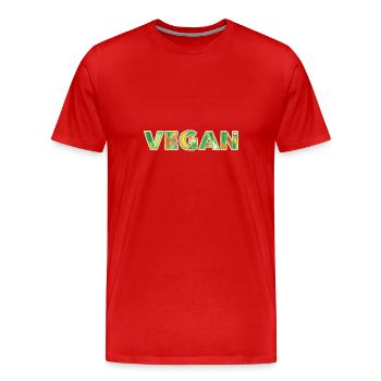 Vegan - T-shirt bio Premium Homme - rouge - Devant - Damien (186cm)