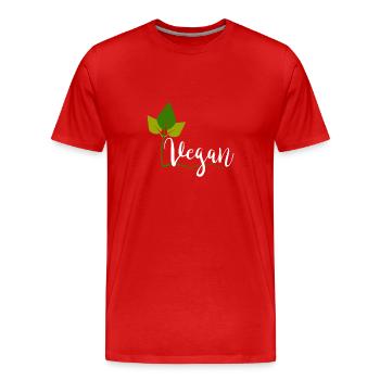Vegan - T-shirt bio Premium Homme - rouge - Devant - Damien (186cm)