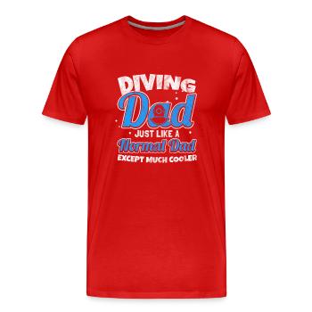 Geschenk für Papa der Taucher ist - Männer Premium Bio T-Shirt - Rot - Vorne - Damien (186cm)