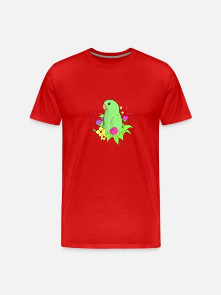 Dwarf Parrot Parakeet Parrots Inseparable - Men's Premium Organic T-Shirt - red