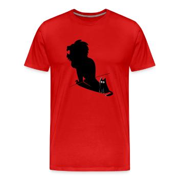 Furry Cat & Lion Shadow Design - Männer Premium Bio T-Shirt - Rot - Vorne - Damien (186cm)