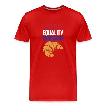 Liberty, Equality Croissant Funny France French - Men's Premium Organic T-Shirt - red - Front - Damien (186cm)