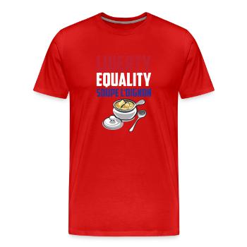 Liberty, Equality Soupe L'Oignon Cool French Food - Men's Premium Organic T-Shirt - red - Front - Damien (186cm)