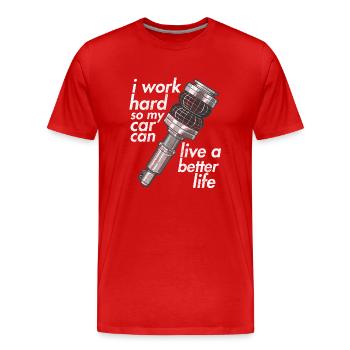 Airride Air Suspension T-Shirt Motif - Men's Premium Organic T-Shirt - red - Front - Damien (186cm)