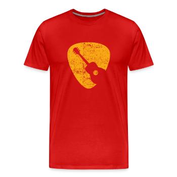 Acoustic Guitar Pick - Men's Premium Organic T-Shirt - red - Front - Damien (186cm)
