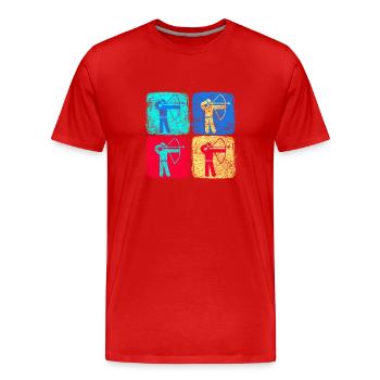 Archer arc sport cadeau tir à l’arc - T-shirt bio Premium Homme - rouge - Devant - Damien (186cm)