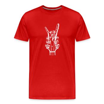 Acoustic Guitar Rock Hand Music Guitarist Player - Men's Premium Organic T-Shirt - red - Front - Damien (186cm)