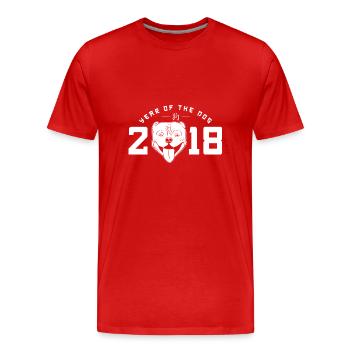 American Staffordshire 2.018 ans du don de chien - T-shirt bio Premium Homme - rouge - Devant - Damien (186cm)