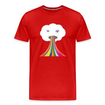 Cloud / rainbow / drunk / gift / shirt - Men's Premium Organic T-Shirt - red - Front - Damien (186cm)