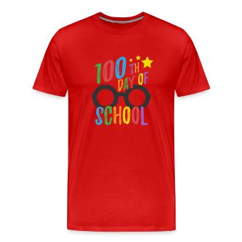 100e jour d'école T pour les enseignants et les étudiants - T-shirt bio Premium Homme - rouge - Devant - Damien (186cm)