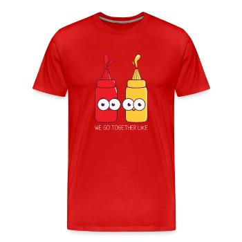 Nous allons ensemble comme le cadeau de ketchup et de moutarde - T-shirt bio Premium Homme - rouge - Devant - Damien (186cm)