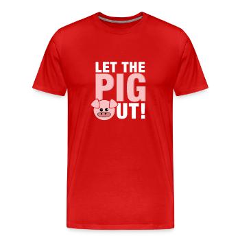 Laissez le cochon sortir / chemise / cadeau - T-shirt bio Premium Homme - rouge - Devant - Damien (186cm)