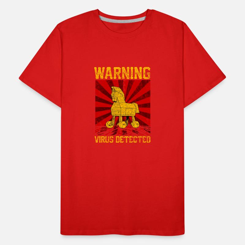 VIRUS Trojanisches Pferd Hacker Geschenk Männer Premium Bio T-Shirt