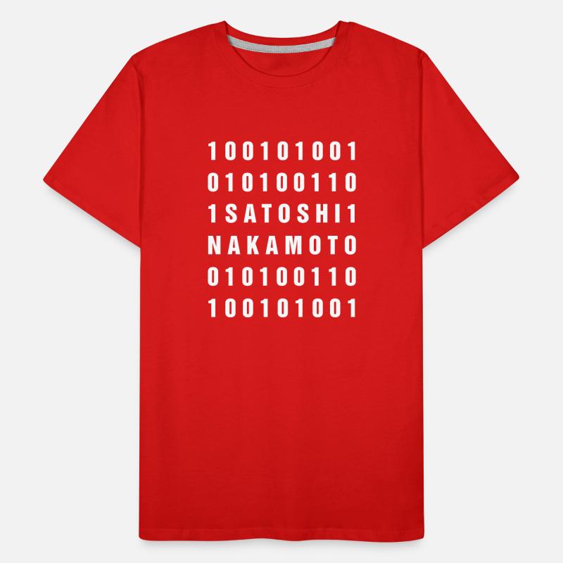 Binary 100101001 Satoshi Nakamoto Bitcoin Men's Premium Organic T-Shirt