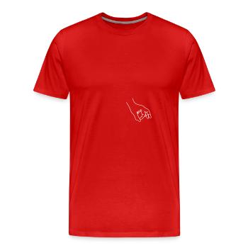 Rein geschaut - Spiel - Looked - Joke - Männer Premium Bio T-Shirt - Rot - Vorne - Damien (186cm)