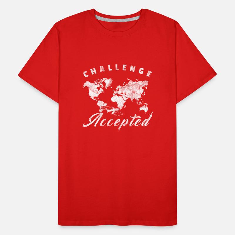 Challenge Accepted Gift World Map World Tour Men's Premium Organic T-Shirt