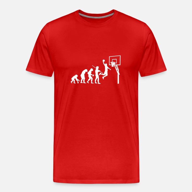 Evolution Basketball T-Shirt - Männer Premium Bio T-Shirt - Rot