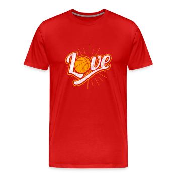 Cadeau pour joueur de basketball ou joueur - T-shirt bio Premium Homme - rouge - Devant - Damien (186cm)