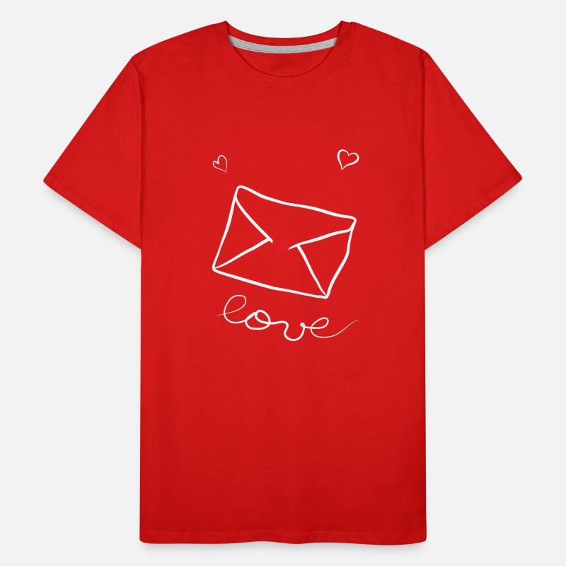 Drawing envelope and heart as love message Men's Premium Organic T-Shirt