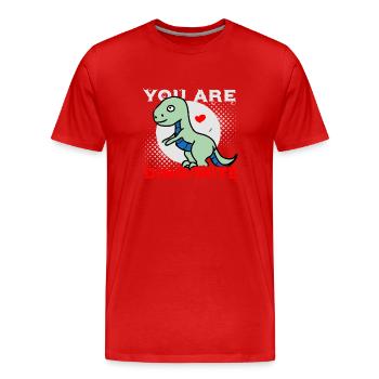 Vous êtes Dino-Mite - sort Dino - amour - T-shirt bio Premium Homme - rouge - Devant - Damien (186cm)