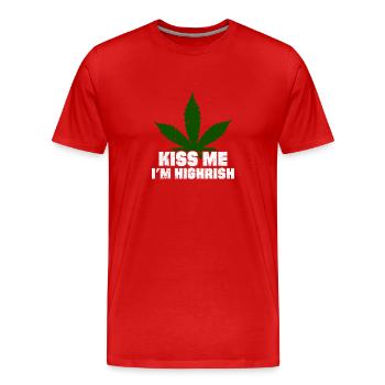 Küss mich, ich bin Highrish Funny St. Patricks Day Irish - Männer Premium Bio T-Shirt - Rot - Vorne - Damien (186cm)