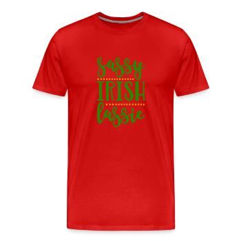 Irlandais irlandais Lassie St Patricks Day Irlande Femme - T-shirt bio Premium Homme - rouge - Devant - Damien (186cm)