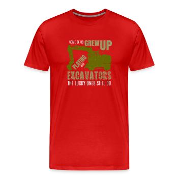 excavator - Männer Premium Bio T-Shirt - Rot - Vorne - Damien (186cm)