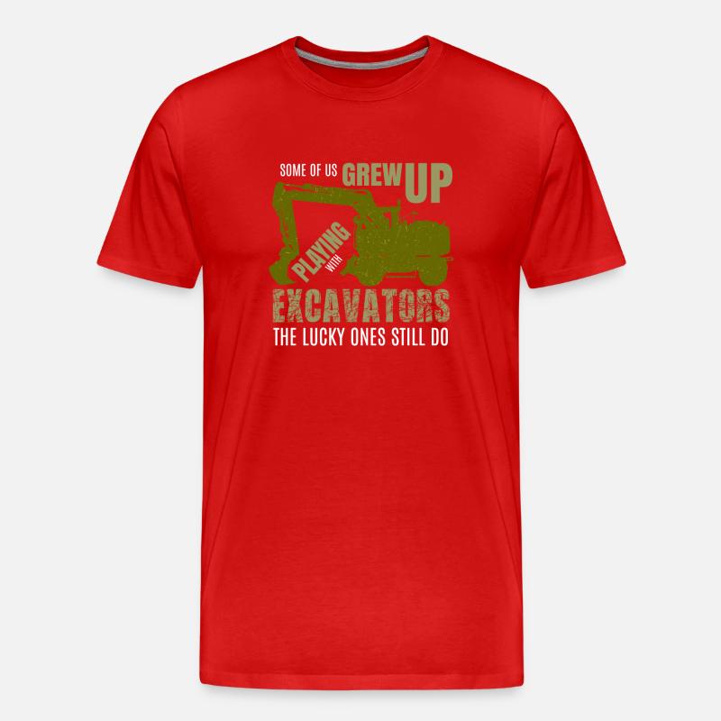 excavator - Männer Premium Bio T-Shirt - Rot