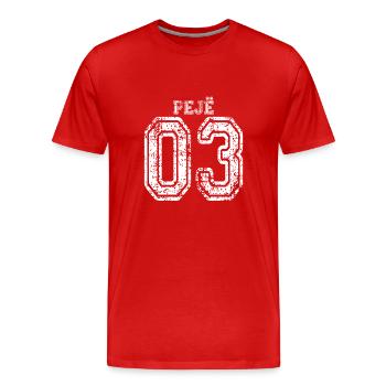 Peja, Peje 03 als Kosovo Albaner Geschenk - Männer Premium Bio T-Shirt - Rot - Vorne - Damien (186cm)