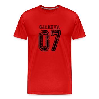 Gjakova 07, Gjakove 07 Albanien Kosovo Geschenk - Männer Premium Bio T-Shirt - Rot - Vorne - Damien (186cm)