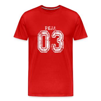 Peja 03 Peje Albanien Kosovo Geschenk Design - Männer Premium Bio T-Shirt - Rot - Vorne - Damien (186cm)