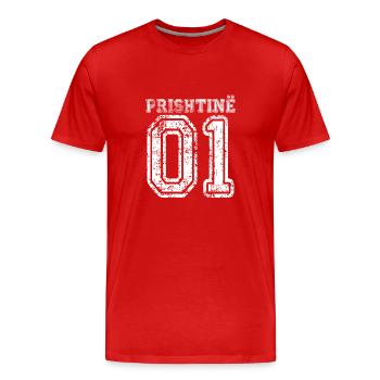 Pristina Prishtine 01 Kennzeichen Albaner Kosovo - Männer Premium Bio T-Shirt - Rot - Vorne - Damien (186cm)