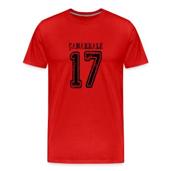 Canakkale 17 Türkisches Nummernschild Geschenk - Männer Premium Bio T-Shirt - Rot - Vorne - Damien (186cm)