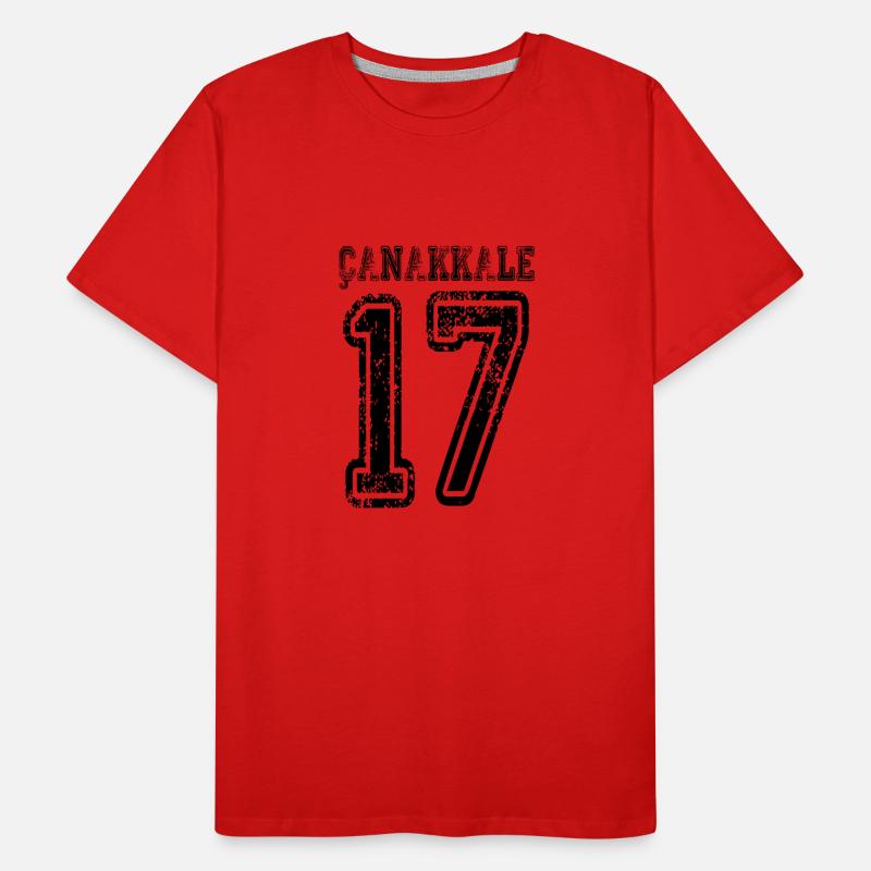 Canakkale 17 cadeau de plaque d'immatriculation turque T-shirt bio Premium Homme