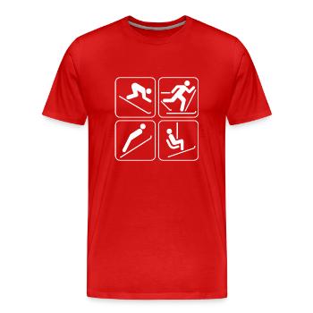 Skiing, skiing resort, ski resort, skiing holiday - Men's Premium Organic T-Shirt - red - Front - Damien (186cm)