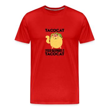 Tacocat Rückwärts Tacocat Mexiko Taco - Männer Premium Bio T-Shirt - Rot - Vorne - Damien (186cm)