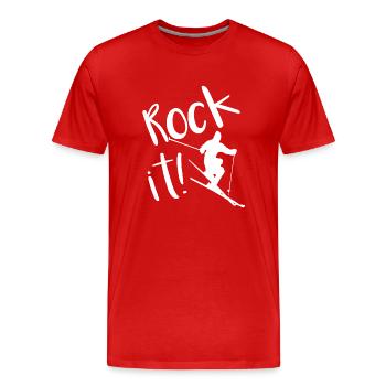 Skiing, skiers, skiing holidays, winter holidays - Men's Premium Organic T-Shirt - red - Front - Damien (186cm)