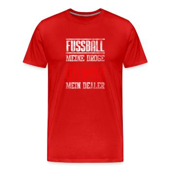 Leverkusen Mein Dealer - Fussball Meine Droge - Männer Premium Bio T-Shirt - Rot - Vorne - Damien (186cm)