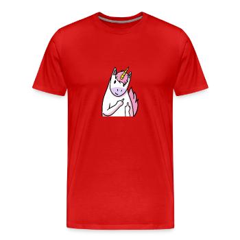 médius licorne / cadeau - T-shirt bio Premium Homme - rouge - Devant - Damien (186cm)