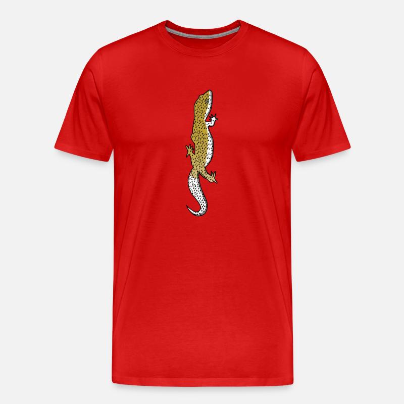 Eidechse - Gecko - Reptil - Geschenk - Echse - Männer Premium Bio T-Shirt - Rot
