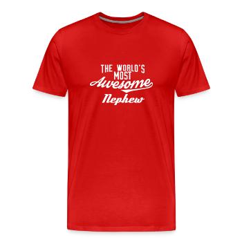 The world's most awesome Nephew - white - Men's Premium Organic T-Shirt - red - Front - Damien (186cm)