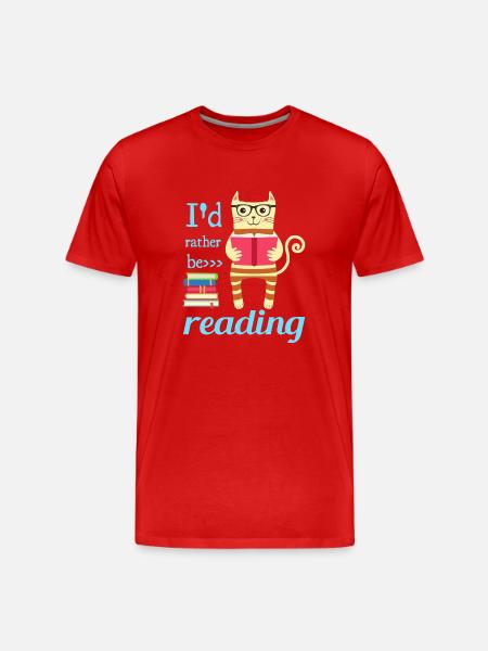 I would rather read - Men's Premium Organic T-Shirt - red
