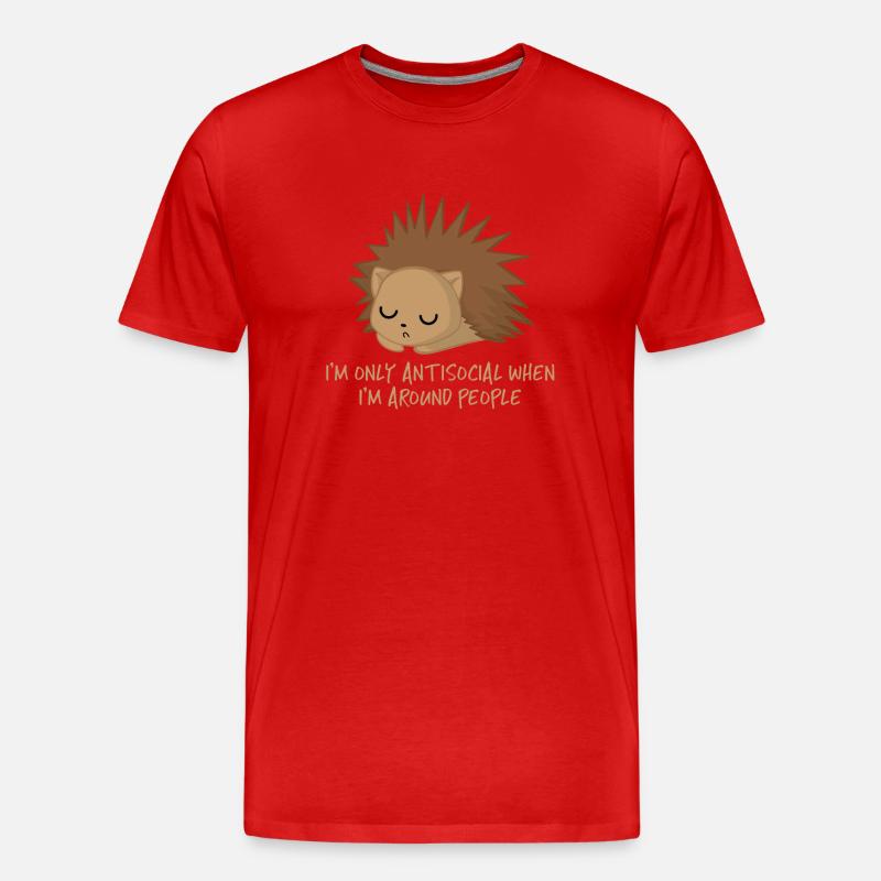 Igel - Antisozial - Introvert - Lustig - Sarkasmus - Männer Premium Bio T-Shirt - Rot