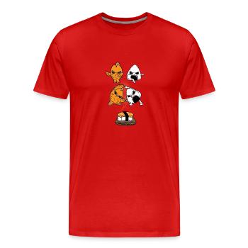 poisson riz Sushifusion / cadeaux - T-shirt bio Premium Homme - rouge - Devant - Damien (186cm)
