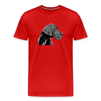 dogue allemand - T-shirt bio Premium Homme - rouge - Devant - Damien (186cm)