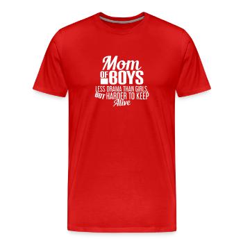 MOM OF BOYS - MOTHER - MOM - KIDS - BOYS - BOYS - Men's Premium Organic T-Shirt - red - Front - Damien (186cm)