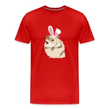 Hamster avec des oreilles de lapin de Pâques Funny Pascha - T-shirt bio Premium Homme - rouge - Devant - Damien (186cm)