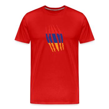Claw Klaue Risse Herkunft Armenien png - Männer Premium Bio T-Shirt - Rot - Vorne - Damien (186cm)