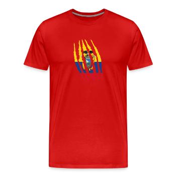 Claw Klaue Risse Herkunft Ecuador png - Männer Premium Bio T-Shirt - Rot - Vorne - Damien (186cm)